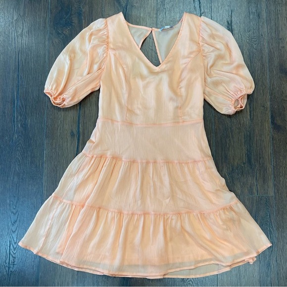 She + Sky orange tired mini dress SZ SM - Picture 1 of 4